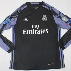 real madrid jersey 2016 2017 black shirt long sleeve champions league ronaldo